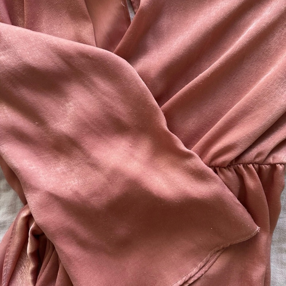 Zara Chic Pink Wrap Jumpsuit Romper Dusty Pink - Picture 9 of 9